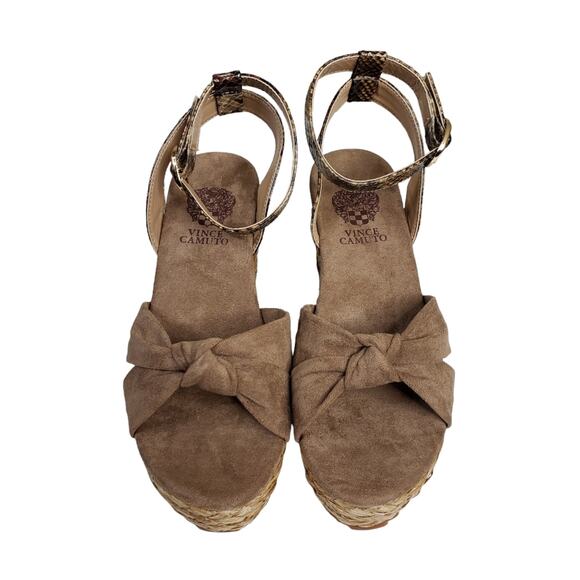 Vince Camuto Womens 9 Keedra Snake Embossed Platform Wedge Sandal NEW - Picture 3 of 11